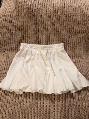 Women's Cream Ruffle Mini Skirt